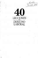 40 Lecciones De Derecho Laboral