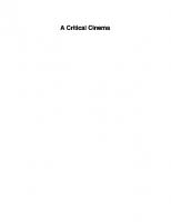 A critical cinema: interviews with independent filmmakers, Vol. 1
 9780520058002, 9780520058019