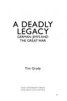 A Deadly Legacy: German Jews and the Great War
 9780300231236