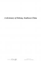 A dictionary of Dehong, Southwest China (Pacific linguistics) [1 ed.]
 0858834960, 9780858834965