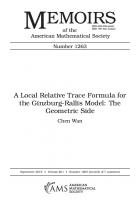 A Local Relative Trace Formula for the Ginzburg-Rallis Model: the Geometric Side [1 ed.]
 9781470454180, 9781470436865