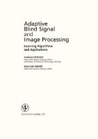 Adaptive Blind Signal and Image Processing: Learning Algorithms and Applications