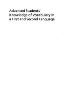 Advanced Students’ Knowledge of Vocabulary in a First and Second Language
 9781800415256