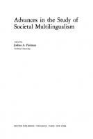 Advances in the Study of Societal Multilingualism [Reprint 2014 ed.]
 9783111684376, 9789027977427
