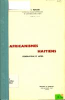 Africanismes haïtiens: compilations et notes