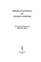 American Journal of Ancient History (New Series 3-4, 2004-2005 [2007]): 3-4
 9781463213930