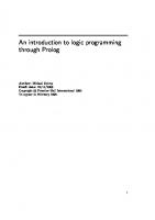 An introduction to logic programming through Prolog