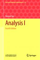 Analysis I [4 ed.]
 9789811972614, 9788195196197