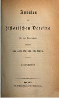 Annalen des Historischen Vereins für den Niederrhein, insbesondere die alte Erzdiözese Köln [32]