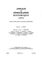 Annales de démographie historique: Enfant et sociétés [Reprint 2014 ed.]
 9783111410425, 9783111046761