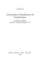 Anthropologie im Sprachdenken des 18. Jahrhunderts: Die Berliner Preisfrage nach dem Ursprung der Sprache (1771)
 9783110896381, 9783110175189