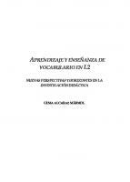 Aprendizaje y enseñanza de vocabulario en L2: Nuevas perspectivas y horizontes en la investigación didáctica
 9788411703314, 8411703312