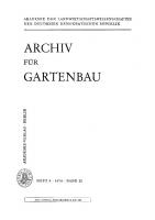 Archiv für Gartenbau: Band 22, Heft 8 1974 [Reprint 2021 ed.]
 9783112506684, 9783112506677