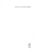 Asymmetries in the Phonology of Miogliola [Reprint 2011 ed.]
 9783110873023, 9783110170900