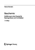 Bauchemie: Einführung in die Chemie für Bauingenieure und Architekten [7. Aufl.]
 9783658264413, 9783658264420