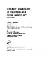 Benders' Dictionary of Nutrition and Food Technology [7th ed.]
 1855734753, 9781855734753