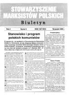 Biuletyn Stowarzyszenia Marksistów Polskich 
Biuletyn Stowarzyszenia Marksistów Polskich 6/2000