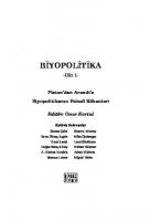 Biyopolitika I: Platon'dan Arendt'e Biyopolitikanın Felsefi Kökenleri [1 ed.]