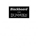 Blackboard For Dummies
 9780471798323, 0471798320