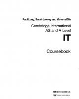Cambridge International AS and A Level IT Coursebook with CD-ROM
 9781107577244, 1107577241