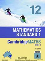 Cambridge Maths Stage 6 NSW Standard 1 Year 12
 1108448062, 9781108448062