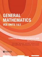Cambridge Senior Mathematics VCE: General Mathematics VCE Units 1 & 2 [2 ed.]
 9781009110341, 1009110349