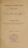 Charles Sealsfield (Karl Postl), Materials for a Biography; a study of his style, his influence upon American literature