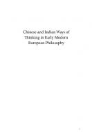 Chinese and Indian ways of thinking in early modern European philosophy : the reception and the exclusion
 2020027551, 2020027552, 9781350153554, 9781350153561, 9781350153578