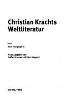 Christian Krachts Weltliteratur: Eine Topographie
 9783110532159, 9783110531176