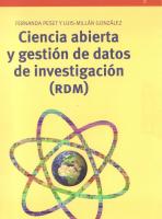 Ciencia abierta y gestión de datos de investigación (RDM)
 9788497049078