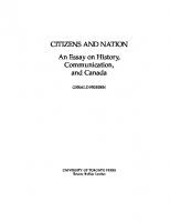 Citizens and Nation: An Essay on History, Communication, and Canada
 9781442687653