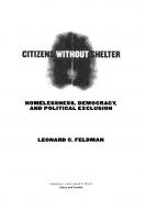 Citizens without Shelter: Homelessness, Democracy, and Political Exclusion
 9781501727160