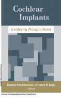 Cochlear Implants : Evolving Perspectives [1 ed.]
 9781563685040, 9781563685033