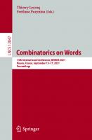 Combinatorics on Words: 13th International Conference, WORDS 2021, Rouen, France, September 13–17, 2021, Proceedings (Lecture Notes in Computer Science, 12847)
 3030850870, 9783030850876