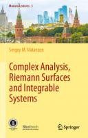 Complex Analysis, Riemann Surfaces and Integrable Systems
 9783030346393, 9783030346409