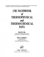 CRC handbook of thermophysical and thermochemical data
 9781003067719, 0849301971, 9780849301971, 9781000102574, 1000102572, 9781000119749, 1000119742, 9781000141078, 1000141071, 1003067719