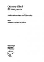 Culture-blind Shakespeare : Multiculturalism and Diversity [1 ed.]
 9781443886321, 9781443885324