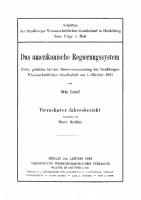 Das amerikanische Regierungssystem: Vierzehnter Jahresbericht [Reprint 2022 ed.]
 9783112693766, 9783112693759