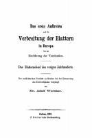 Das erste Auftreten und die Verbreitung der Blattern in Europa bis zur Einführung der Vaccination: Das Blatternelend des vorigen Jahrhunderts [Reprint 2020 ed.]
 9783112339541, 9783112339534