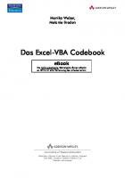 Das Excel-VBA Codebook.
 9783827321015, 3827321018