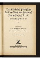 Das Königlich Preußische Füsilier-Regt. von Gersdorff (Kurhessisches) Nr. 80 im Weltkriege 1914 - 1918 [2]