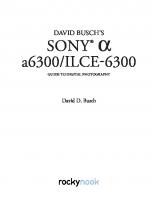 David Busch's Sony [alpha] a6300/ILCE-6300: guide to digital photography [First edition]
 9781681981543, 1681981548