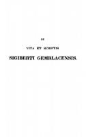 De vita et scriptis Sigiberti, monachi Gemblacensis [Reprint 2021 ed.]
 9783112451649, 9783112451632