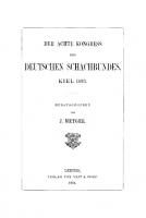 Der Achte Kongress des Deutschen Schachbundes, Kiel 1893 [Reprint 2022 ed.]
 9783112627464