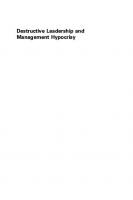 Destructive Leadership and Management Hypocrisy: Advances in Theory and Practice
 1800431813, 9781800431812