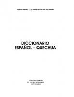 Diccionario Espanol-Quechua: Estructura Semantica del Quechua Cochabambino Contemporaneo