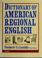 Dictionary of American Regional English: A-C v. 1 [Illustrated]
 9780674205116, 0674205111