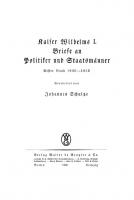 Die Briefe Kaiser Wilhelms I.: Band 1 1830–1853 [Reprint 2020 ed.]
 9783112355480, 9783112355473