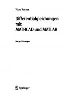 Differentialgleichungen mit MATHCAD und MATLAB  German [1 ed.]
 9783540234401, 3540234403