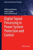 Digital Signal Processing in Power System Protection and Control (Signals and Communication Technology)
 0857298011, 9780857298010